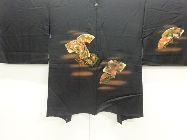 地紙に花鳥模様一ツ紋絵羽織